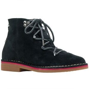 Hush Puppies Catelyn Hiker Black Suede Leather Mountaineering Ankle Boots 9